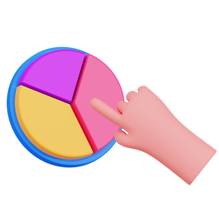 Hand Pie With Chart  3D Icon