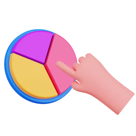 Hand Pie With Chart  3D Icon