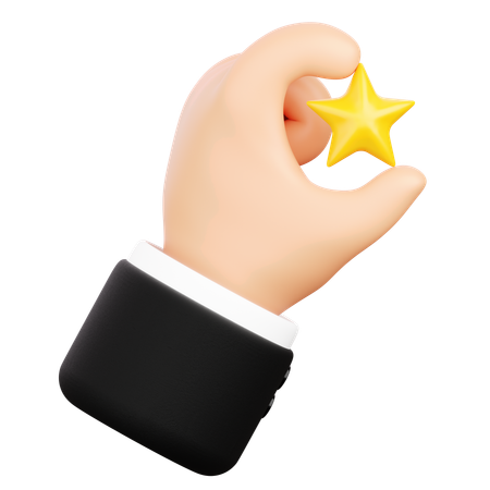 Hand Pinching a Star  3D Icon