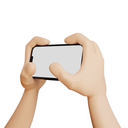 Hand playing game in iphone 3D Icon