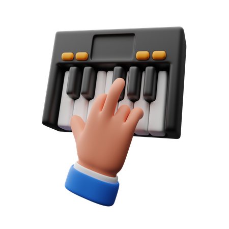 ピアノを弾く手  3D Icon