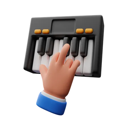 ピアノを弾く手  3D Icon