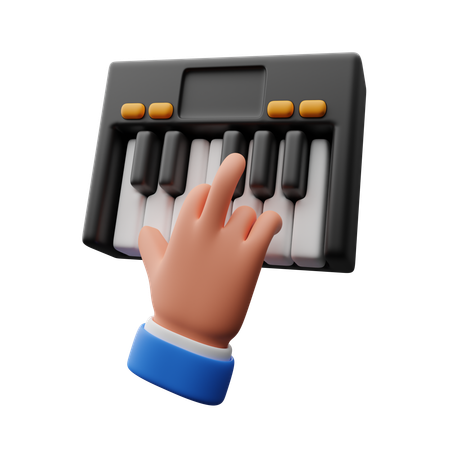 Hand playing piano  3D Icon