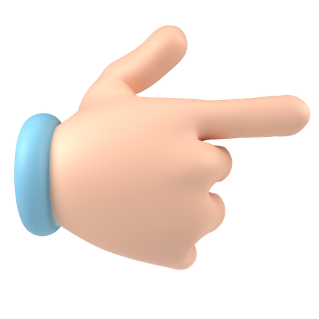 Hand Pointing  3D Icon