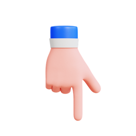 Hand Pointing Down  3D Icon