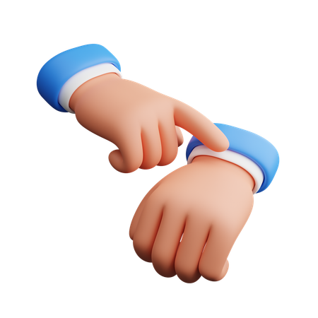 Hand pointing watch  3D Icon