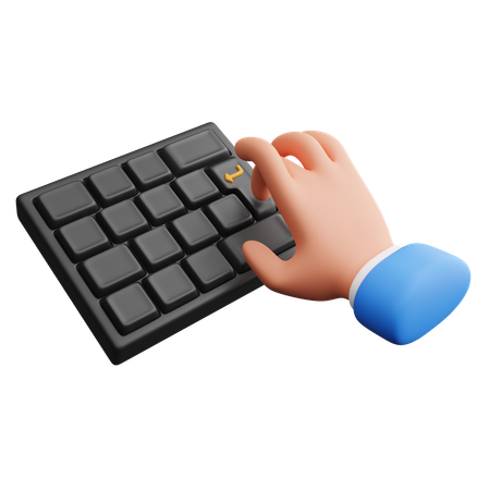 Hand press enter button  3D Icon