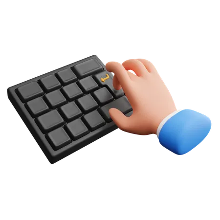 Hand press enter button  3D Icon