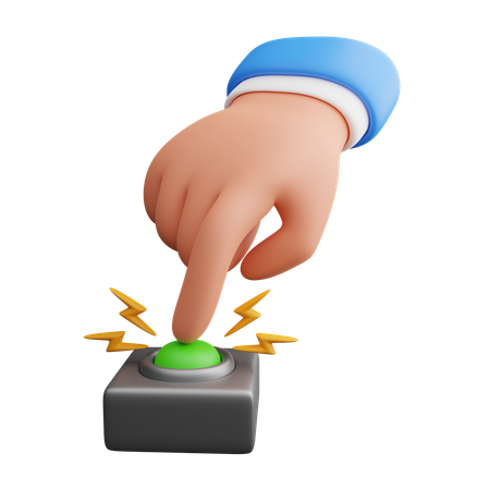 Hand pressing button  3D Icon