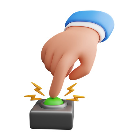Hand pressing button  3D Icon
