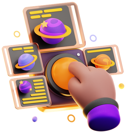 HAND PRESSING VIRTUAL BUTTON  3D Icon