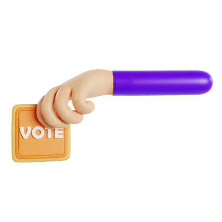 Hand Pressing Vote Button  3D Icon