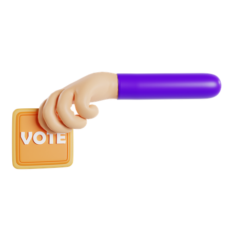 Hand Pressing Vote Button  3D Icon