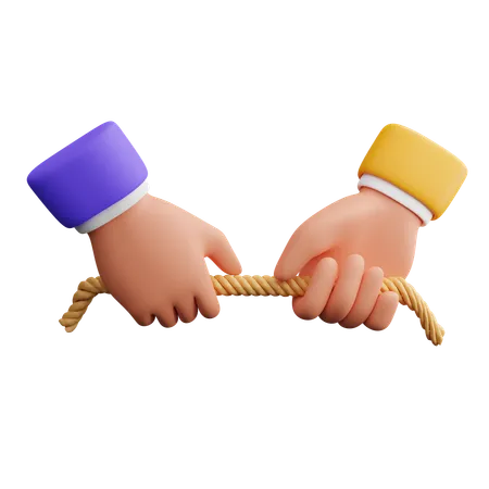 Hand pulling rope  3D Icon