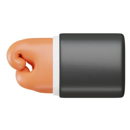 3 D Illustration With Hand Showing Punch Gesture 3D Icon