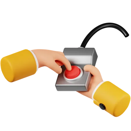 Hand Pushing Button  3D Icon