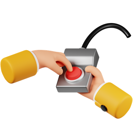 Hand Pushing Button  3D Icon