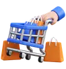 Hand Pushing Shopping Cart