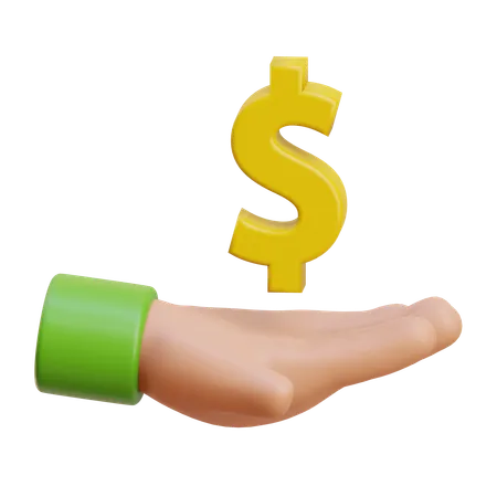 Hand Receive Money  3D Icon