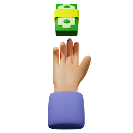 Hand Received Money  3D Icon