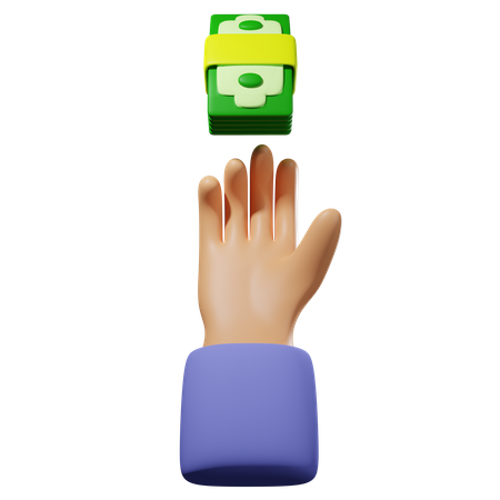 Hand Received Money  3D Icon