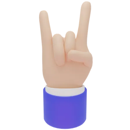 HAND ROCK ON  3D Icon