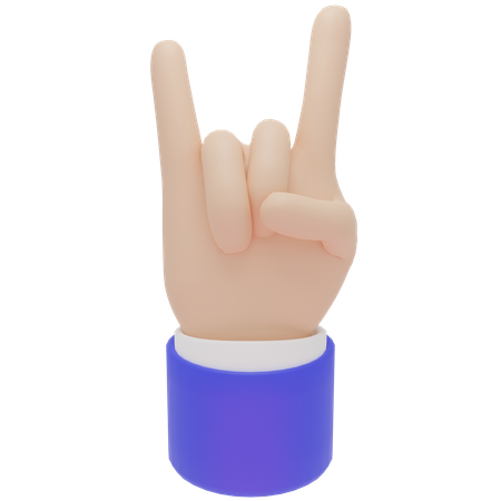HAND ROCK ON  3D Icon