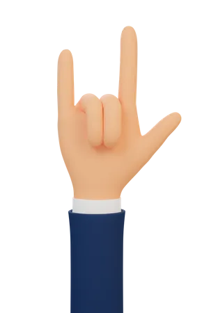 Hand rock on party gesture 3D Illustration