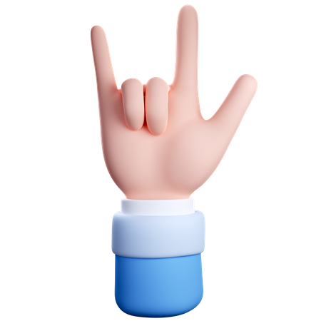 Hand Rock Sign Gesture  3D Icon