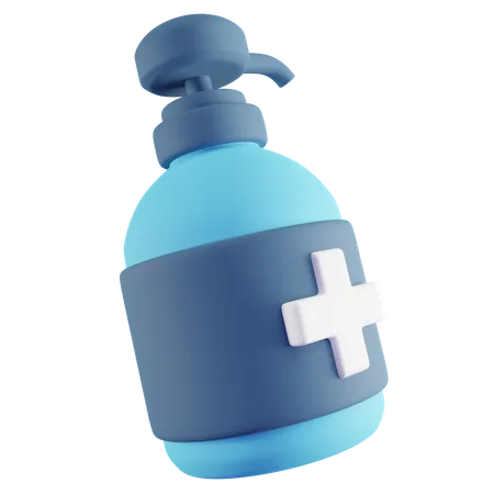 3 D Illustration Of Blue Hand Sanitizer 3D Icon