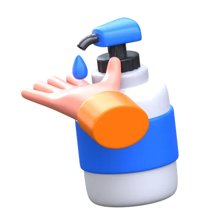 Hand Sanitizer 3 D Hygiene Routine Icon 3D Icon