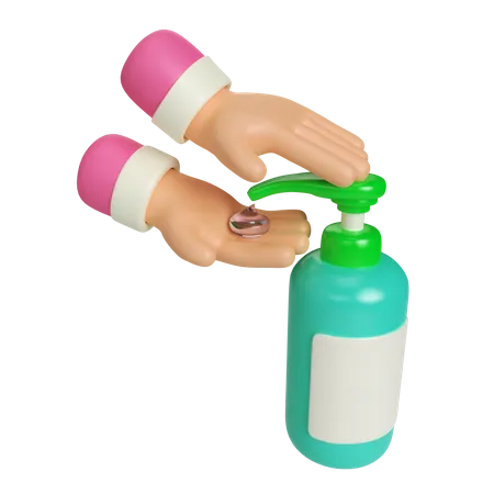 Hand Sanitizer  3D Illustration