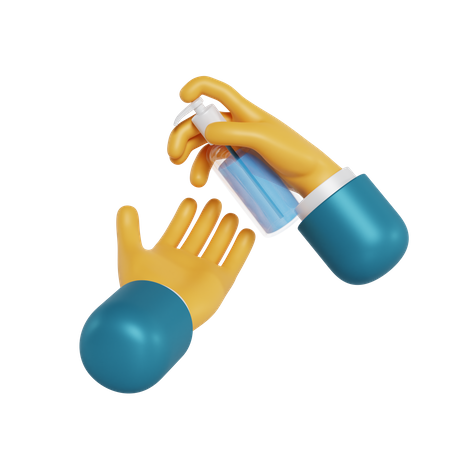 Hand Sanitizing Gesture  3D Illustration