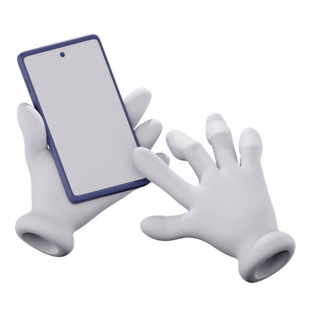Hand Scrolling Phone  3D Icon