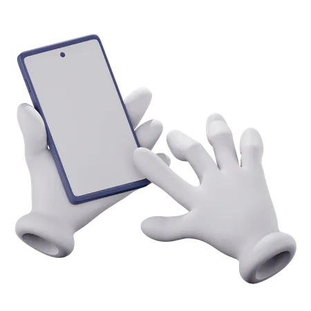 Hand Scrolling Phone  3D Icon