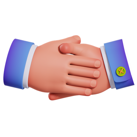 Hand Shake Gesture  3D Illustration