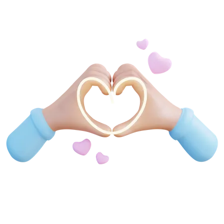 3 D Illustration Hand Shaped Love 3D Icon