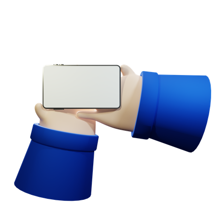 Hand sharing smartphone  3D Icon