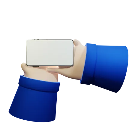Hand sharing smartphone 3D Illustration