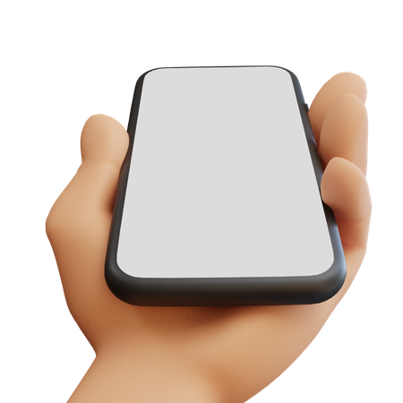 Hand Showing android Phone 3D Illustration