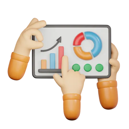 Hand Showing Chart  3D Icon