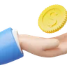 Hand Showing Dollar Coin