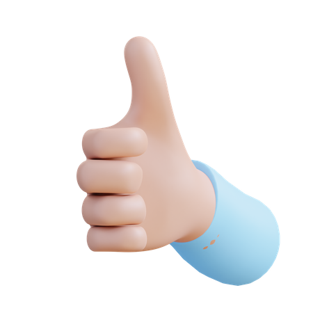 Hand Showing Like Sign  3D Icon