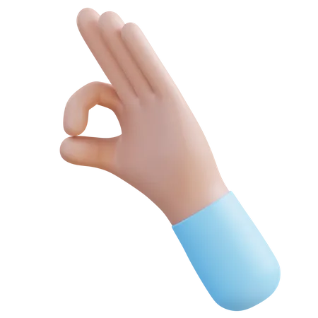 3 D Illustration Hand Showing OK Sign 3D Icon