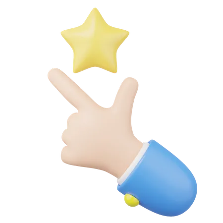 3 D Flick Finger Icons Star Floating In Snap Hand On Transparent Business Creative Idea Great Ideas Competition Brainstorm Think Success Education Concept Cartoon Icon 3 D Render Illustration 3D Icon