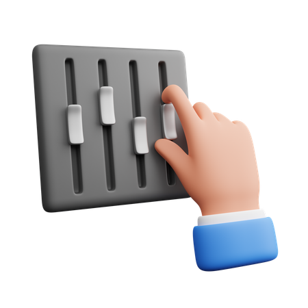 Hand sliding audio mixer  3D Icon