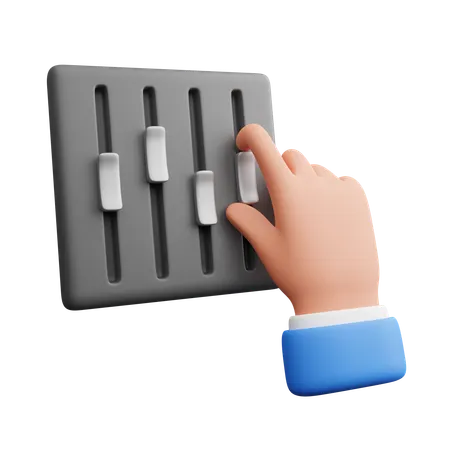 Hand sliding audio mixer  3D Icon