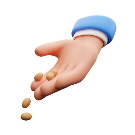 Hand Sowing Seeds  3D Icon