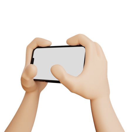 Hand spielt Spiel auf dem iPhone  3D Icon