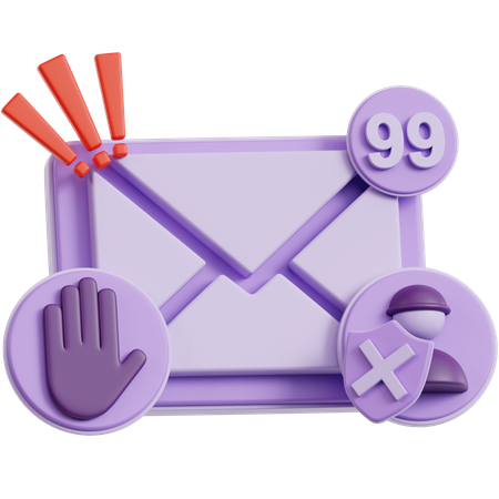 ハンドストップメール  3D Icon